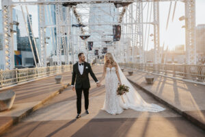 The Bridge Building couple on Pedestrian Bridge