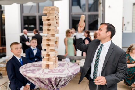 large Jenga Game during Cocktail Hour {{brizy_dc_image_alt imageSrc=