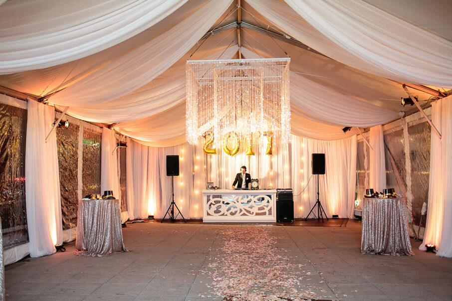 DJ Stand on Rooftop for Reception Dance Floor Setup