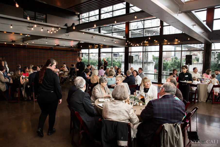 Guests Eating at Rehearsal Dinner